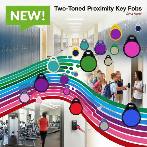 RAPIDPROX | SlimLine ULTRA, Two-Tone,  Proximity Key Fobs - Compare to HID 1346LNSMN  (100 Fobs), Lifetime Warranty