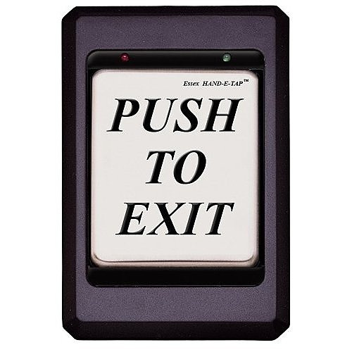 ESSEX |  HET-K-PTE Hand-E-Tap Programmable Touch Switch "Push to Exit" Graphic, Black Bezel