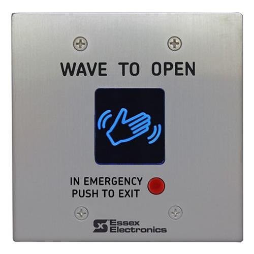 ESSEX HEWMO-3 Hand-E-Wave double-gang stainless steel touchless door switch with manual override