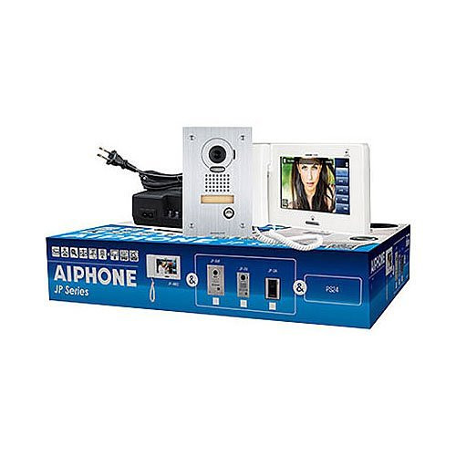 AIPHONE | JPS-4AEDF 7" Touchscreen Flush Video Intercom Set, 3-Piece, Includes JP-DVF, JP-4MED, PS-2420UL, Vandal Resistant