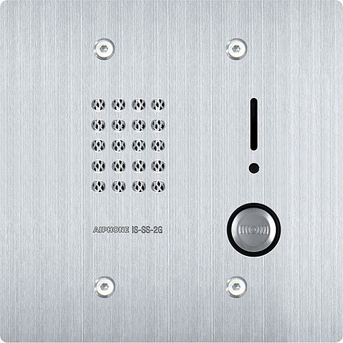 AIPHONE | IS-SS-2G IS Series 2-Gang Audio Door Station, Flush Mount, Vandal Resistant, Stainless-Steel Cover