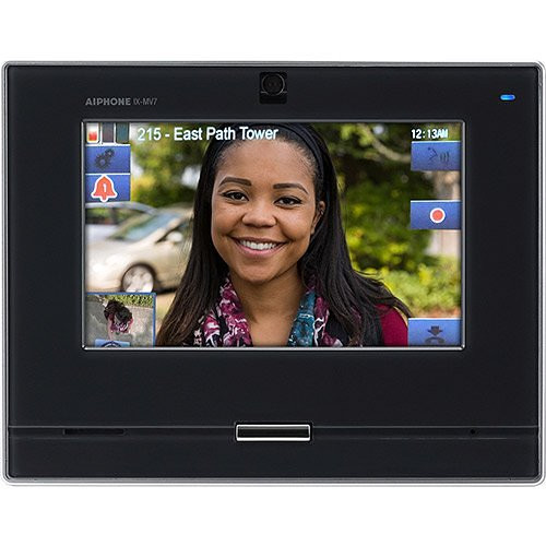 AIPHONE | IX-MV7-B IP SIP Compatible IP Video Master Station 7" Touchscreen and Hands-Free, Includes Desk Stand, Black