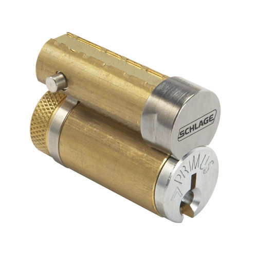 SCHLAGE by Allegion | Door Lock Cylinder, 6 Pin Length, Full-Size Format Interchangeable Core Cylinder, Solid Brass