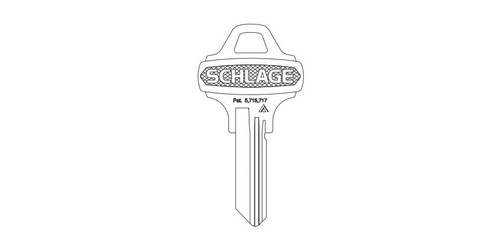 SCHLAGE by Allegion | Key Blank, 6 Pin or Disc Pin Length, High Security Key Blank, Original-Shaped Bow, Nickel Silver