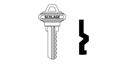 ALLEGION | Door Lock Cylinder Key Blank, 6 Pin or Disc Pin Length