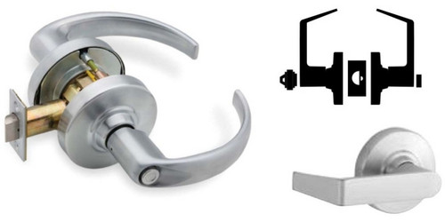 SCHLAGE by Allegion |  Mechanical Door Cylindrical Lock, ANSI: Grade 1, Function: Entrance/Office Lock, US26D Satin Chrome