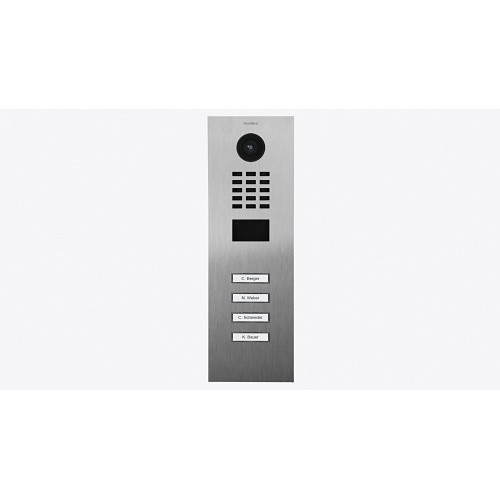 DOORBIRD | 423870789 IP Video Intercom for Multi-Tenant Buildings and Businesses, 4-Unit, 4-Call Button, Stainless Steel, Brushed DOORBIRD | 423870789 IP Video Intercom for Multi-Tenant Buildings and Businesses, 4-Unit, 4-Call Button, Stainless Steel, Brushed
