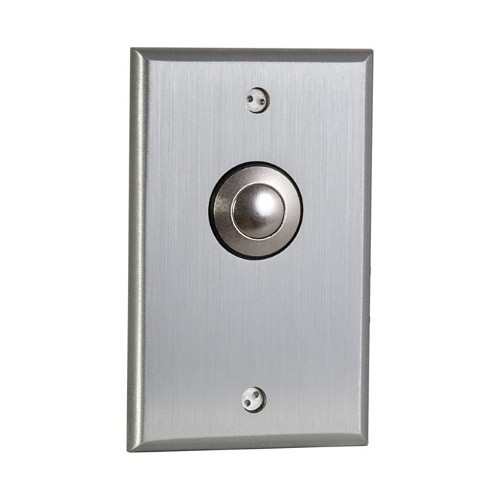CAMDEN | CM-9080 7/8" Vandal Resistant Push / Exit Switch, DPDT Momentary, Brushed Aluminum Faceplate