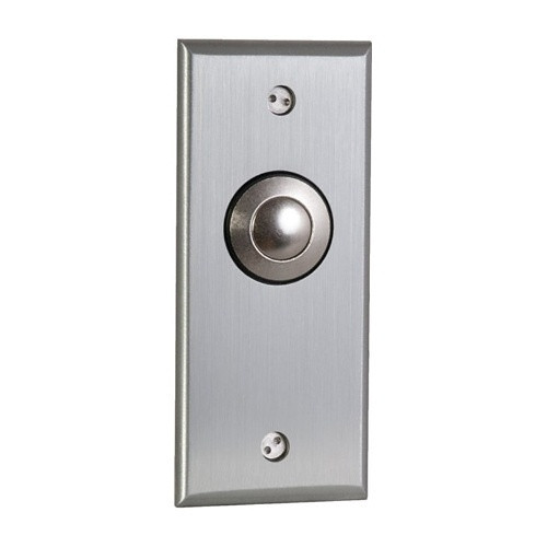 CAMDEN | CM-9180 Vandal Resistant Request to Exit Button, Narrow, Cast Aluminum Faceplate, DPDT, Metal