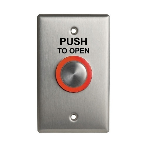 CAMDEN |  CM-9600/3 Illuminated Piezoelectric Blank Push Button, 'Push to Open', Black Graphics