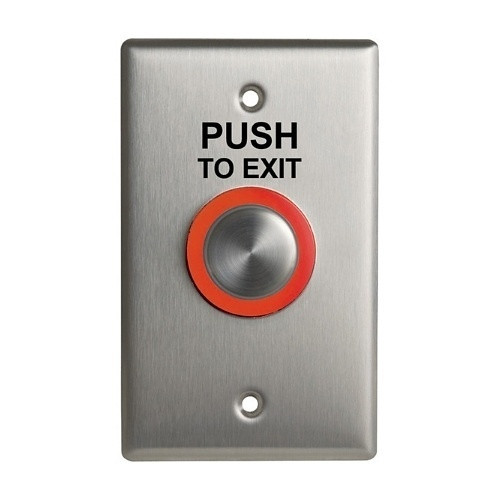 CAMDEN | CM-9600/7 Illuminated Piezoelectric 'Request to Exit Button', Stainless-Steel Faceplate, Single Gang
