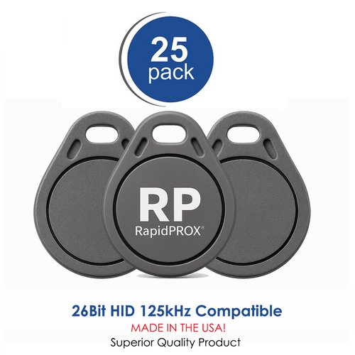 RAPIDPROX |  PROXPak,  25 SlimLine Proximity Key Fobs for HID 125kHz