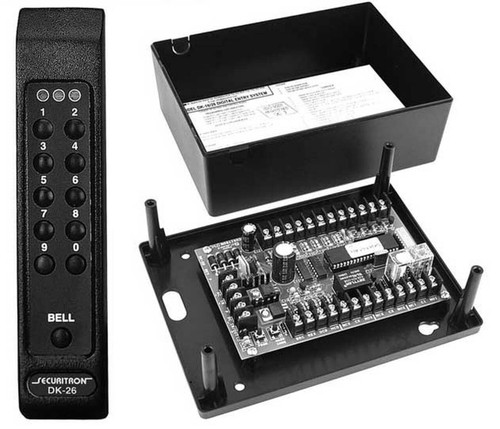 SECURITRON | DK-26BK Digital Keypad System, Narrow Style with Controller, Anodized Black
