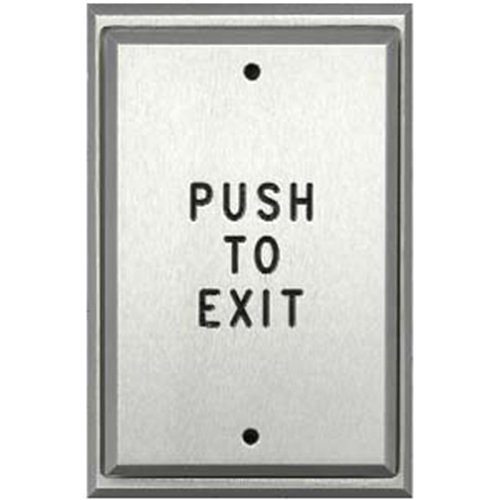 ALARM CONTROLS | PS5-111 Access Control Push Plate, 1-Gang, Pneumatic Time Delay, Push to Exit Label, Vandalproof, 2 Ampere at 28 Volt DC, Clear, Back Fill