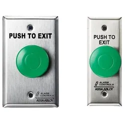 ALARM CONTROLS | TS-14N Pushbutton, Pneumatic, Mushroom, 1-Gang, 1NO/1NC, 10 Ampere 120 Volt, Stainless Steel Wall Plate, 1-1/2" Green ButtonS