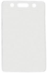 BRADY | 1820-1050 Clear Vinyl Vertical Badge Holder with Clear Color Bar, 3.75" x 2.63" (100 Holders)