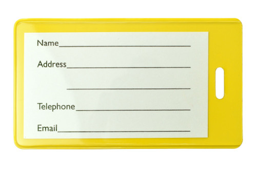 BRADY | Yellow Semi-Rigid Vinyl Luggage Tag Holder (100 Holders)