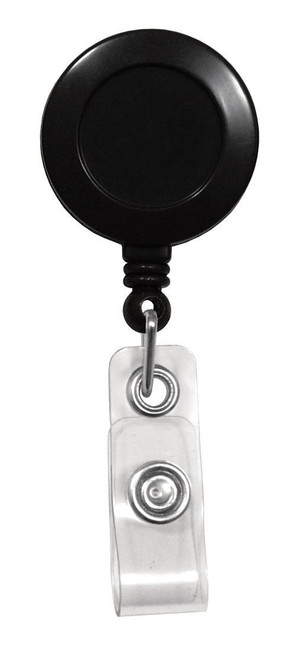 Black Badge Reel with Clear Vinyl Strap & Spring Clip