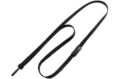 BRADY | Black 3/8" (10 mm) Breakaway Lanyard with Narrow Plastic Hook (100 Lanyards)