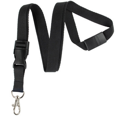 Brady 2138-3621 black 5/8 inch detachable breakaway ID badge lanyard with trigger snap swivel hook
