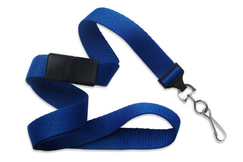 BRADY | Royal Blue 5/8" (16 mm) Breakaway Lanyard with Nickel-Plated Steel Swivel Hook (100 Lanyards)