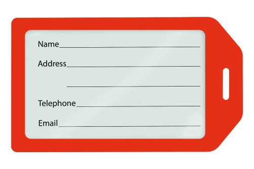 BRADY |  Rigid Plastic Luggage Tags, RED, 1840-6206   (100 Holders)