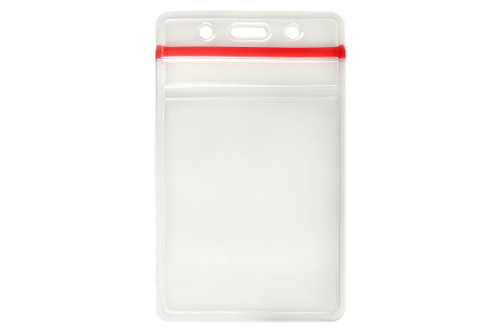 BRADY | Economical Clear Vinyl Vertical Badge Holder with Resealable Top, 2.38" x 3.875" (100 holders)