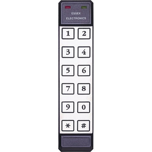 ESSEX |  KTP-102-SN KTP Series Mullion 26-Bit Wiegand Thinline 2x6 Keypad Reader, Stainless-Steel Overlay
