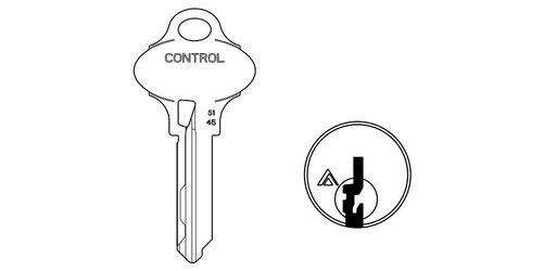SCHLAGE |  Control Key Blank, 6 Pin or Disc Pin Length, High Security Key Blank, Original-Shaped Bow