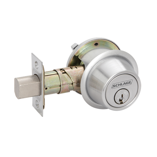 SCHLAGE |  Door Deadbolt Lock, ANSI: Grade 2, Function: Deadbolt Single Cylinder, US5 Antique Brass, Boxed