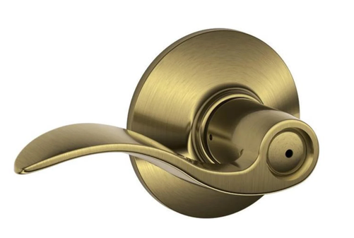 SCHLAGE | Door Lock, ANSI: Grade 2, Function: Entry with Turnbutton, US5 Antique Brass, Schlage C-KD Keyway