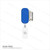 Blue retractable badge reel for employee identification cards with swivel spring clip
