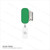 Green BRADY badge reel with clear vinyl strap for employee ID badges and access cards