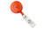 Translucent Orange Badge Reel with Clear Vinyl Strap & Swivel Spring Clip