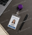 BRADY Translucent Purple Badge Reel with Clear Vinyl Strap & Swivel Spring Clip (100 Reels) front view with ID ENHANCEMENTS, INC. watermark