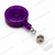 BRADY Translucent Purple Badge Reel with Clear Vinyl Strap & Swivel Spring Clip (100 Reels) side view with swivel spring clip with ID ENHANCEMENTS, INC. watermark