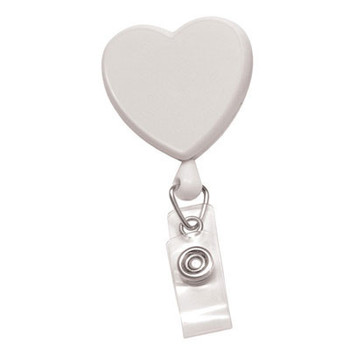 Red Translucent Heart-Shaped Badge Reel With Strap