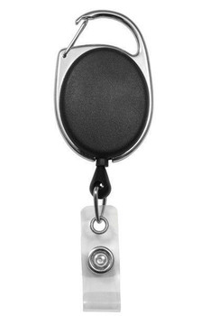 White Badge Reel with Clear Vinyl Strap & Spring Clip