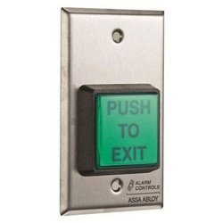 Push to Exit Button, 1-Gang, Momentary, SPDT, 12/24 VAC/DC, 10A at 35 VDC Contact, 2