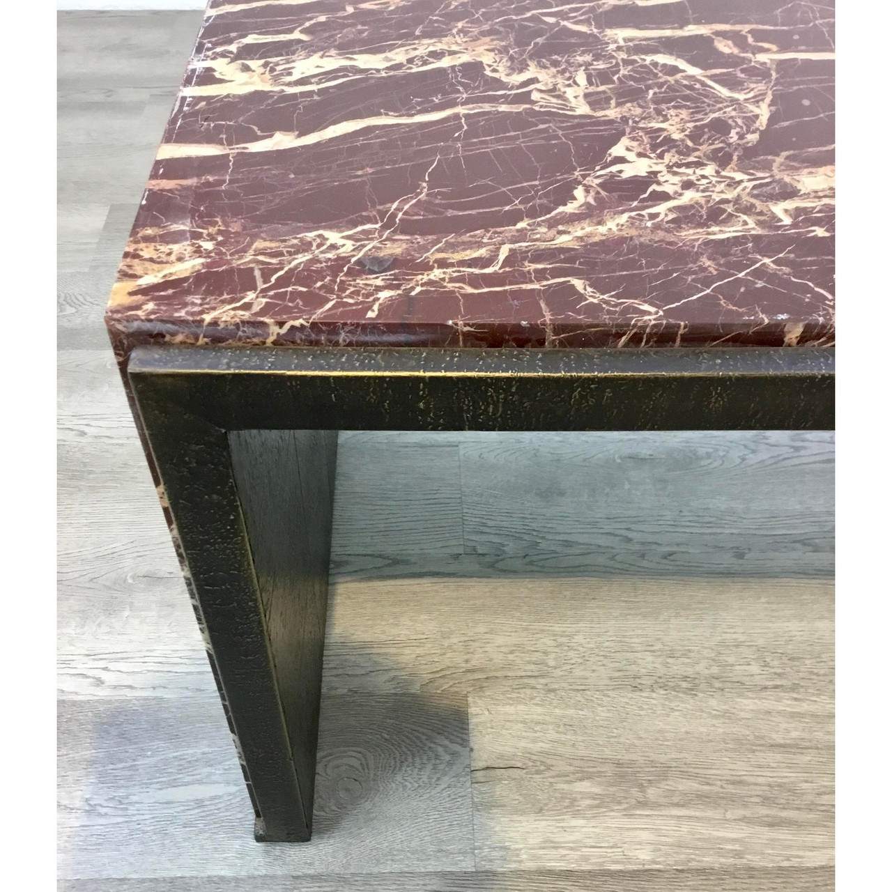 Global Views Modern Burgundy Marble Waterfall Cocktail Table United States