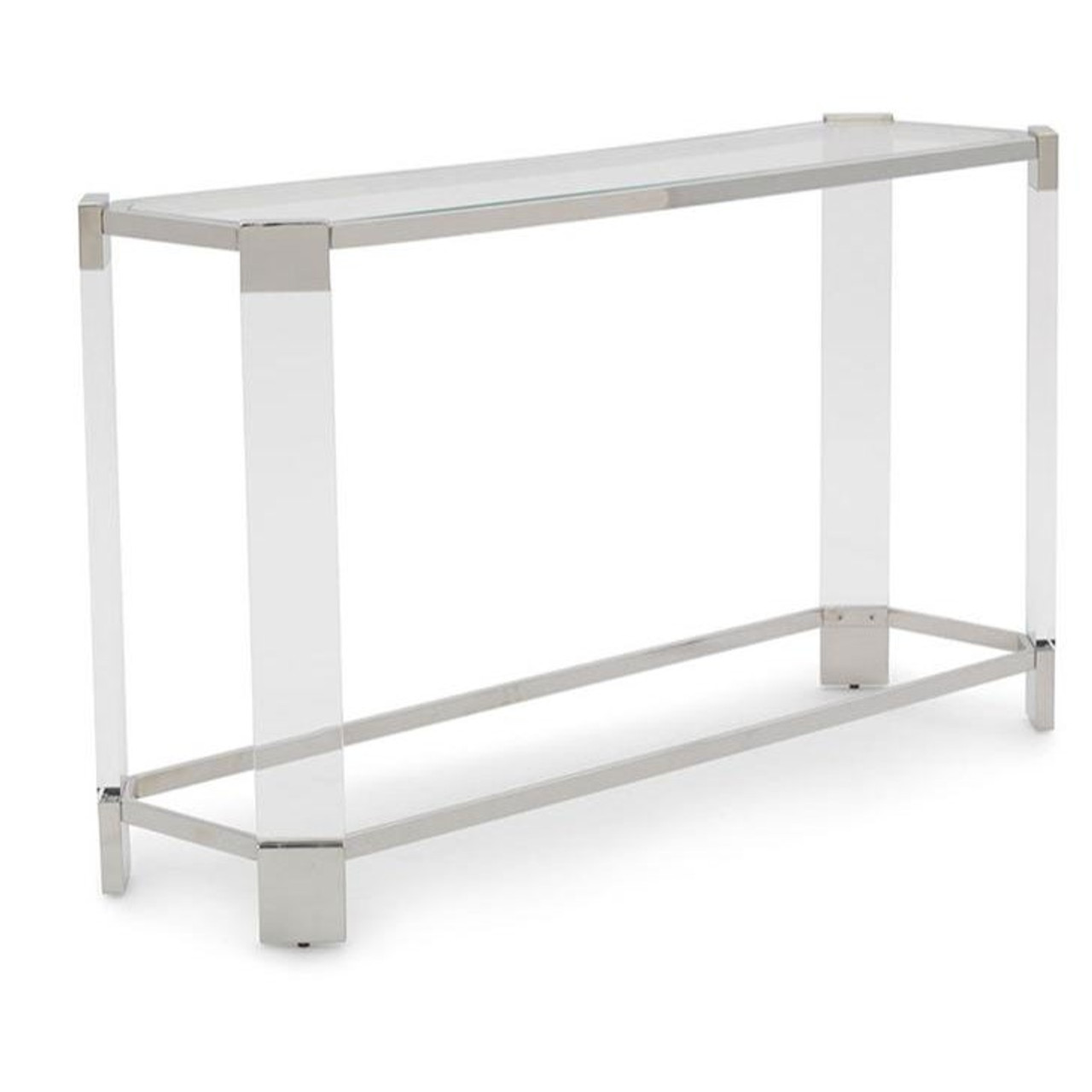 Mitchell S Gold Bob Williams Contemporary Polished Nickel And Acrylic Console Table United States
