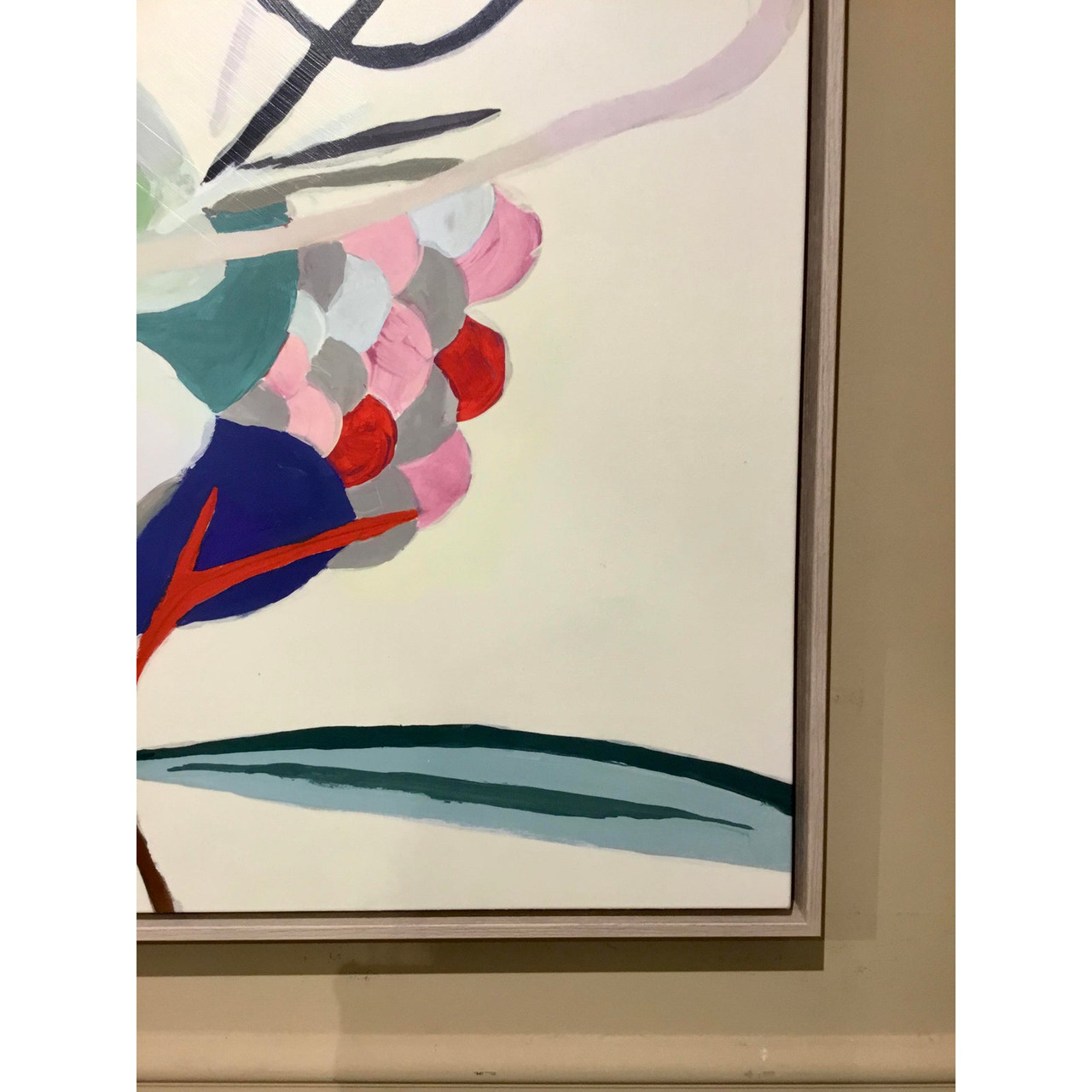 Custom Framed Modern Abstract Cosmic Logic Giclee On Canvas