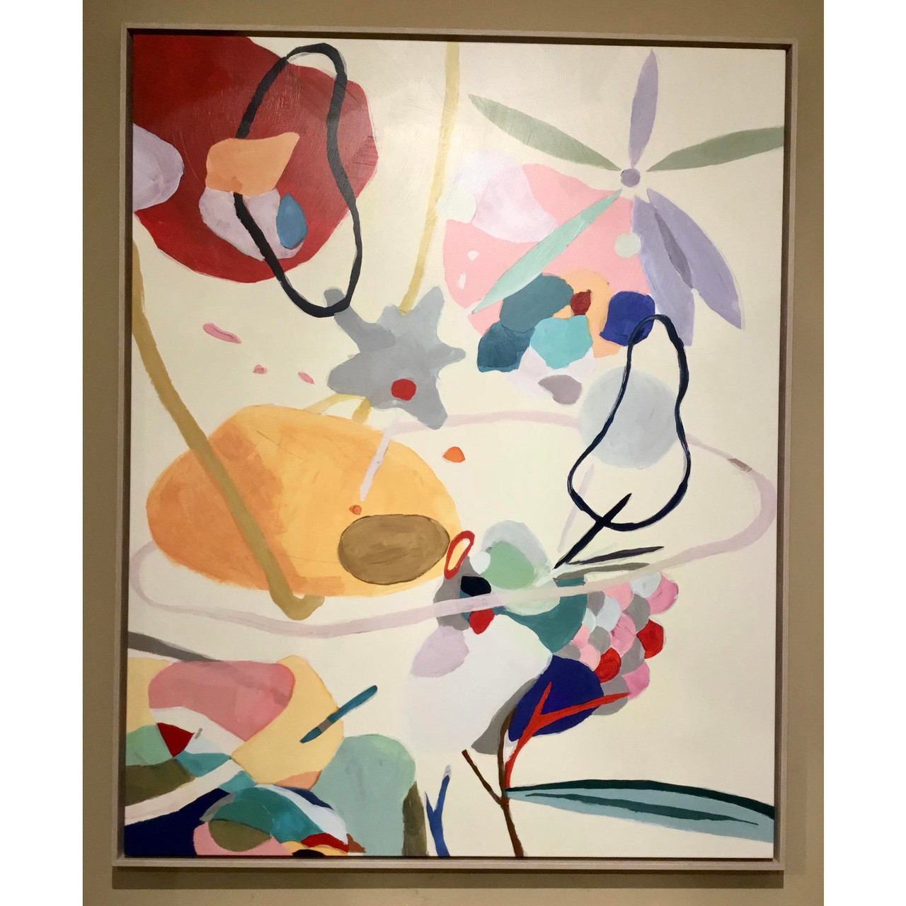 Custom Framed Modern Abstract Cosmic Logic Giclee On Canvas