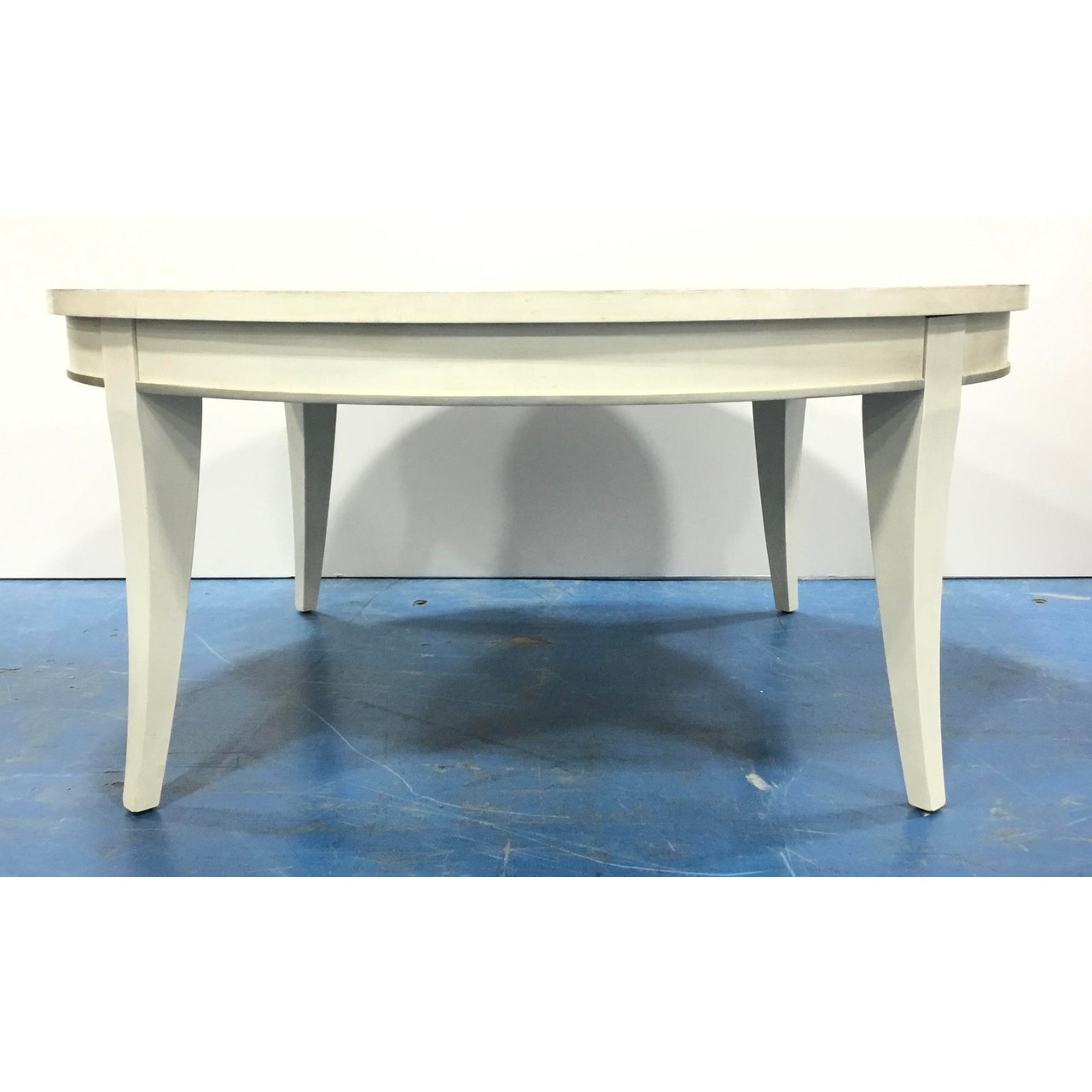 Sherrill Occasional Modern White Wood Round Cocktail Table