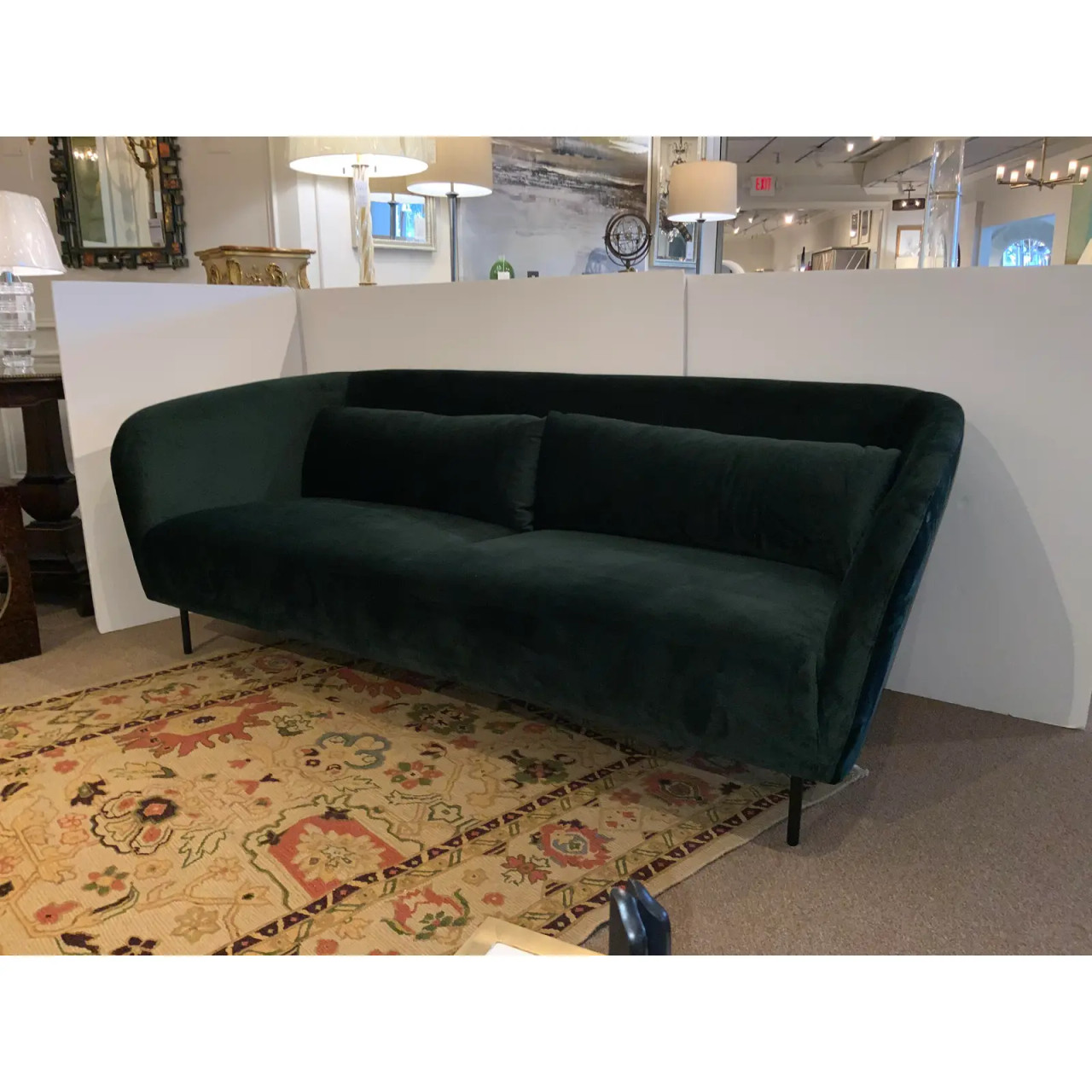 Mod Emerald Green Velvet Sofa