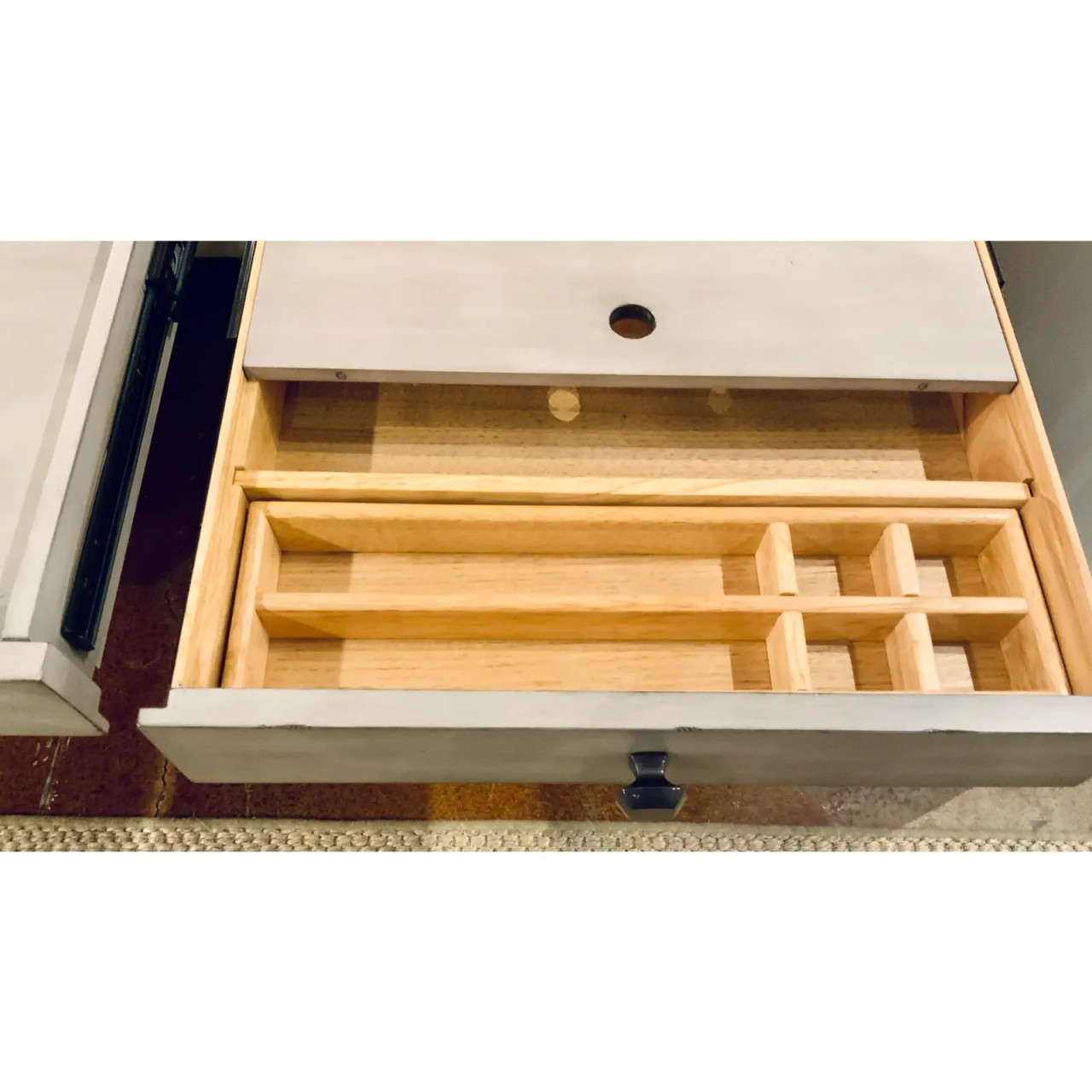 Modern Light Gray Wood Executive Desk