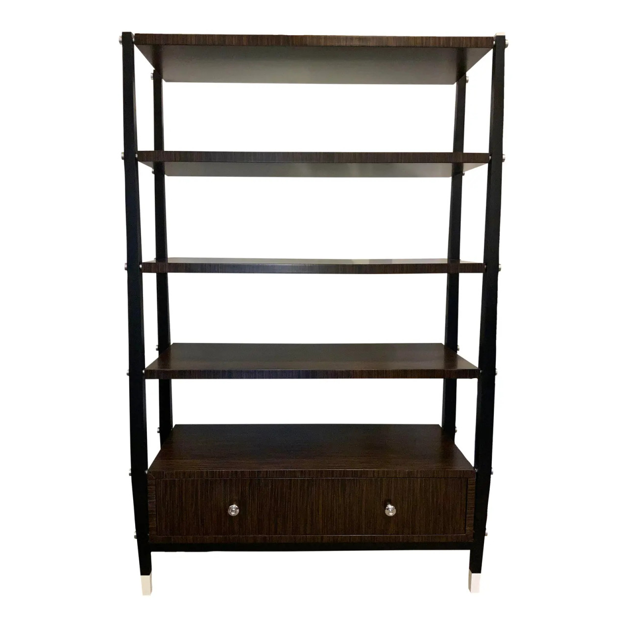 【ジャンク品】THEODORE ALEXANDER 木製 ウォールラック Theodore Alexander Modern Zebra Wood Etagere