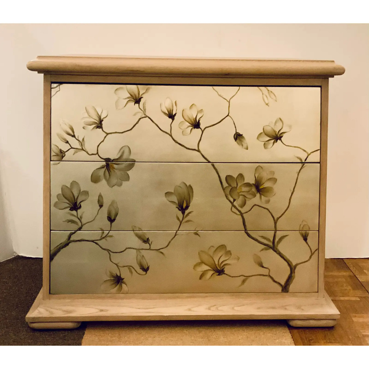 Baker Milling Road Modern Silver Leaf Flora Nightstand