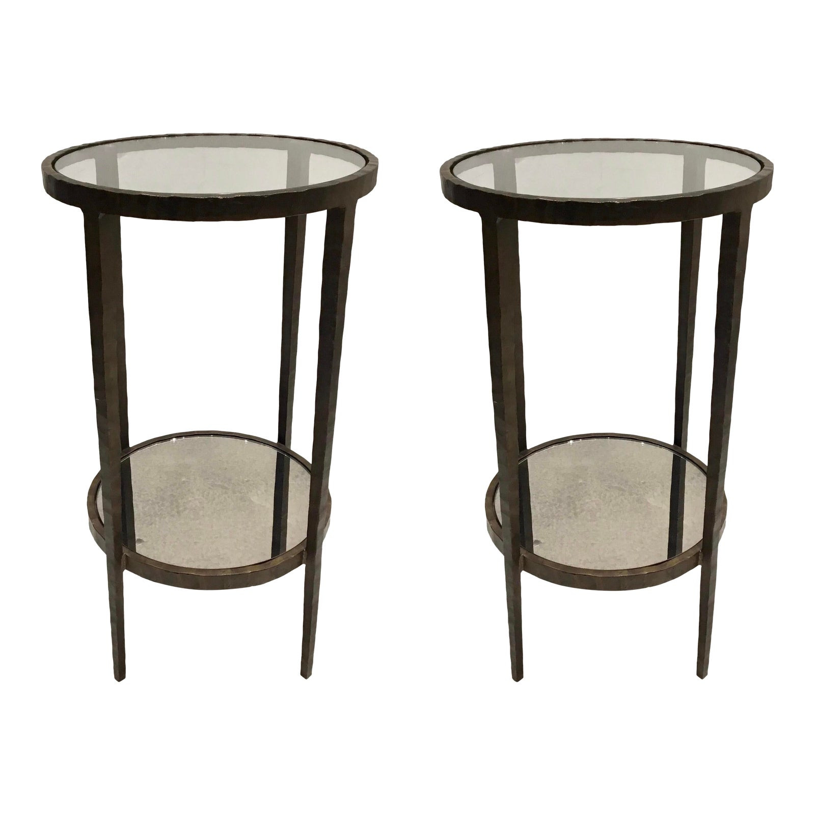 Modern Chiseled Bronze Accent Tables A Pair 14th Street Modern