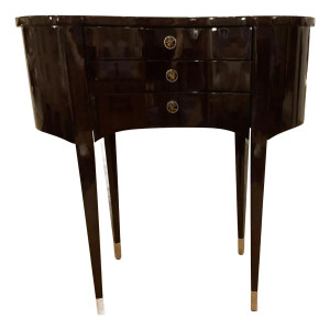 Jonathan Charles Modern Lacquered Mahogany Kidney Bean Side Table